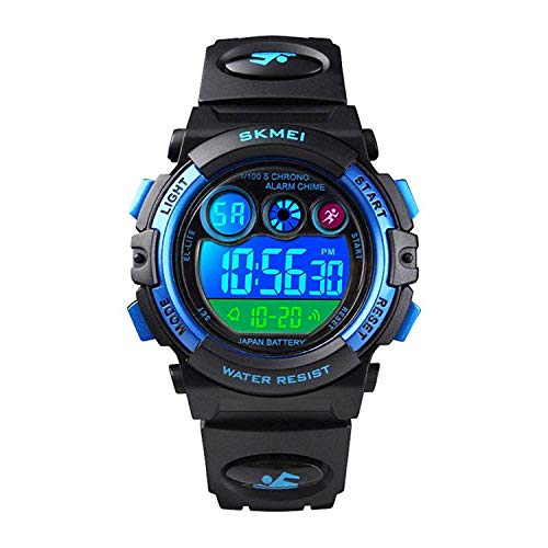 Watch for Boys 4-12 Year Old, Black Kids Digital Sports Waterproof Watches with Alarm Stopwatch, Children Outdoor Analog Electronic Watches Birthday Presents Gifts for Age 4-12 Year Old Boys Girls