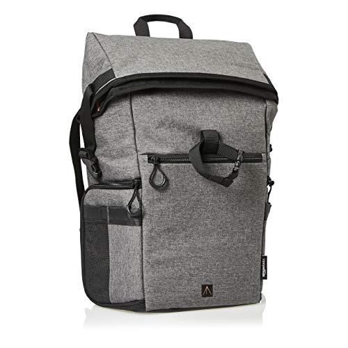 Amazon Basics Large Camera Backpack with 15' Laptop Compartment - 12 x 7 x 18 Inches (Light Gray)