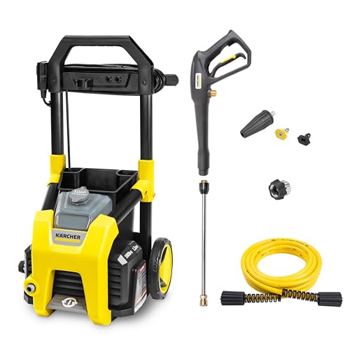 Kärcher K1800PS Max 1800 CETA-certified PSI Electric Pressure Washer with 3 Spray Nozzles - Great for cleaning Cars, Siding, Driveways, Fencing and more - 1.2 GPM
