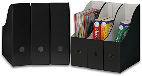 Simple Houseware Black Magazine File Holder Organizer Box (Pack of 6)