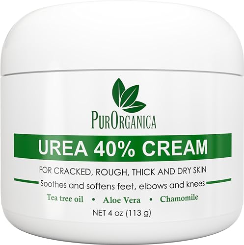 PurOrganica Urea 40% Cream – Made in USA – Foot Cream for Thick, Cracked, Rough, Dead & Dry Skin - Corn, Callus and Dead Skin Remover, Toenail Softener, Moisturizer For Feet, Elbows, Hands and Knees