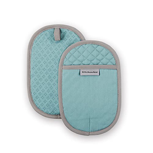 KitchenAid Asteroid Pot Holder 2-Pack Set, Aqua, 6.5'x10'