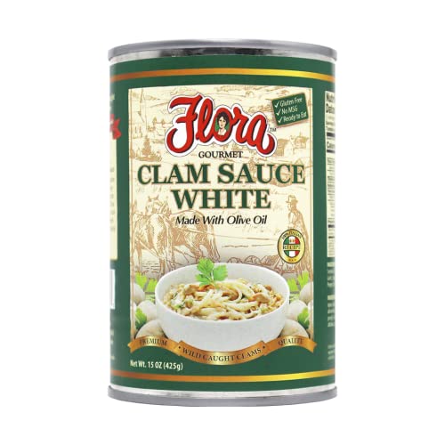 White Clam Sauce by Flora Foods - Great Pasta Sauce - All Natural Clam Sauce - Made with Extra Virgin Olive Oil - NO MSG