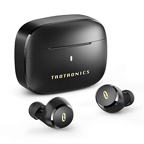 TaoTronics Wireless Earbuds, Bluetooth 5.0 Headphones Soundliberty 97 True Wireless Ear Buds in-Ear with mic CVC 8.0 Noise Cancelling AptX Stereo Bass Touch Control IPX8 Waterproof 9H Playtime