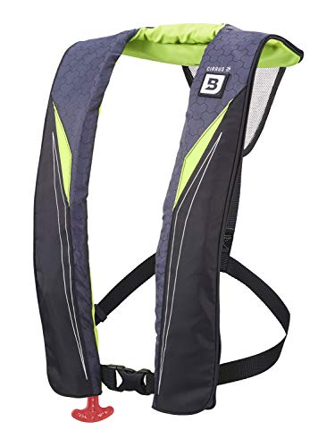 BLUESTORM Gear Cirrus26 Inflatable PFD Life Jackets (Hi-Vis Green) for Adults | US Coast Guard Approved Automatic Life Vest with Manual Override Convertibility