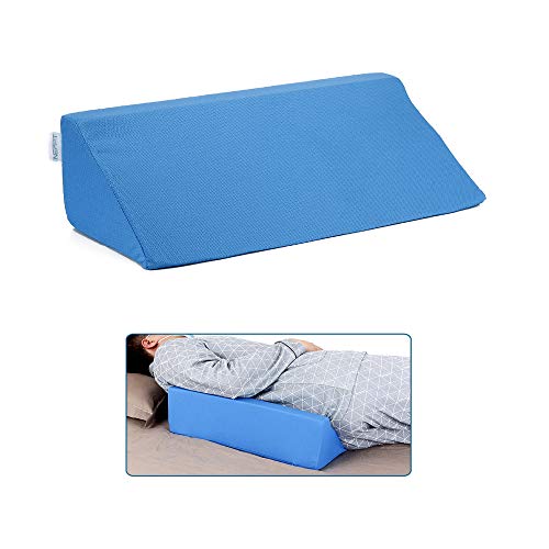 NEPPT Wedge Pillow Body Position Wedges Back Positioning Elevation Pillow Case Pregnancy Bedroom Eevated Body Alignment Ankle Support Pillow Leg Bolster (Blue)