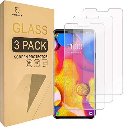 Mr.Shield [3-PACK] Designed For LG V40 ThinQ [Upgrade Maximum Cover Screen Version] [Tempered Glass] Screen Protector [Japan Glass With 9H Hardness] with Lifetime Replacement