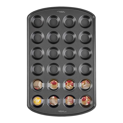 Wilton Perfect Results Premium Non-Stick Pan 24-Cup Mini Muffin Tin, Steel, Silver