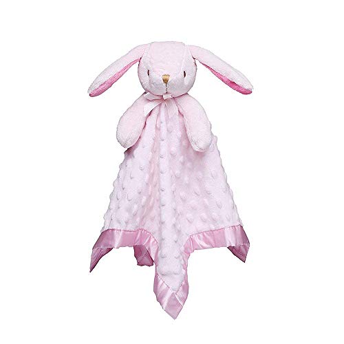 Pro Goleem Loveys for Babies Bunny Security Blanket Baby Girl Gifts Newborn Soft Pink Lovie for Infant and Toddler Snuggle Toy Stuffed Animal, Pink 16 Inch