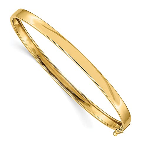 Diamond2Deal Solid 14k Yellow Gold Flexible Bangle Bracelet for Women