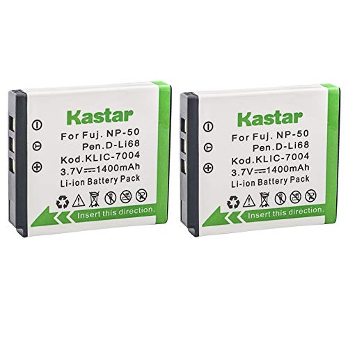 Kastar Battery 2X for Fujifilm NP-50 BC-50 BC-45W Fuji FinePix F50FD F60FD F70EXR F80EXR F100FD F200EXR F300EXR F500EXR F600EXR F770EXR F800EXR F900EXR Real 3D X20 XF1 XP100 XP150 XP160 XP170 XP200