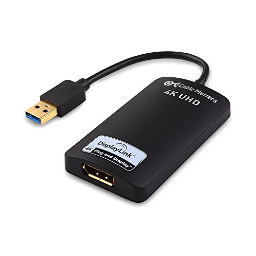 Cable Matters (USB 3.0 to DisplayPort Adapter, USB to DP Adapter) Supporting 4K Resolution for Windows