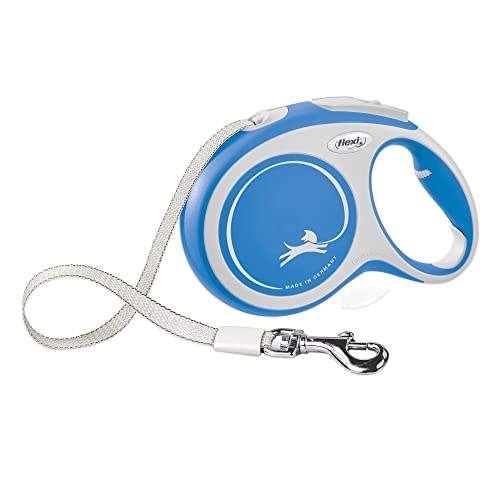 FLEXI New Comfort Retractable Dog Leash (Tape), for Dogs Up to 110 lbs, 26 ft, Large, Blue/Pastel