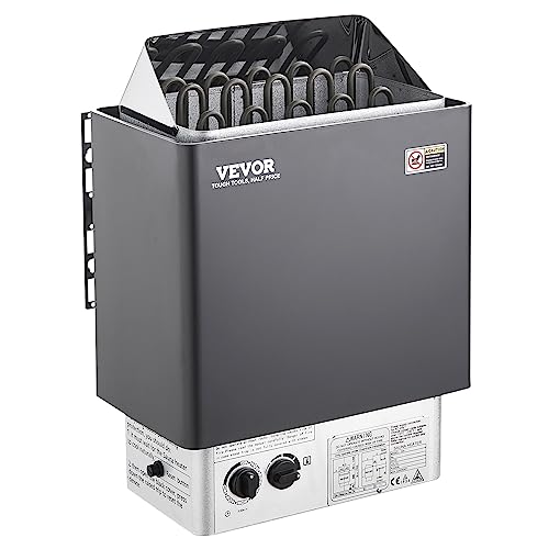 VEVOR 9KW Sauna Heater, Steam Bath Sauna Heater with Built-in Controls, Electric Sauna Stove, 3h Timer and Adjustable Temp for Max. 317-459 Cubic Feet, Home Hotel Spa Shower Use 220V FCC Certification