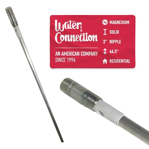Water connection | Bradford White Water Heater Anode Rod | Magnesium Anode Rod for Bradford White | Water Heater Nipple | Extends the Life of Your Water Heater | Outlet Head ¾ NPT x 3 nipple x 46.5 in