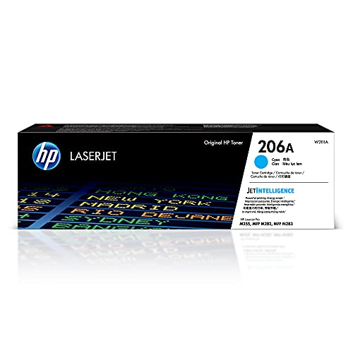 HP 206A Cyan Toner Cartridge | Works with HP Color LaserJet Pro M255, HP Color LaserJet Pro MFP M282, M283 Series | W2111A