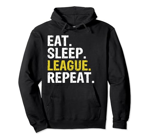 Eat Sleep League Repeat Sports Game Gaming Gift Pullover Hoodie