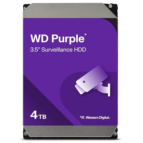 Western Digital 4TB WD Purple Surveillance Internal Hard Drive HDD - SATA 6 Gb/s, 256 MB Cache, 3.5' - WD43PURZ