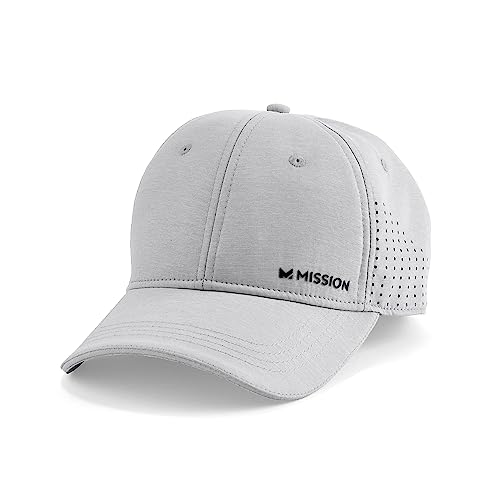MISSION Cooling Vented Performance Hat, Alloy Heather Gray - Unisex Baseball Cap for Men & Women - Lightweight & Adjustable - Cools Up to 2 Hours - UPF 50 Sun Protection - Machine Washable