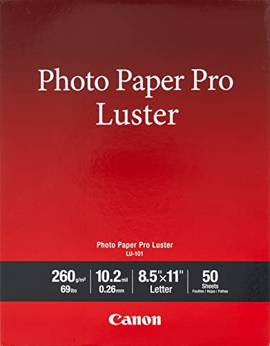 Canon LU-101 LTR(50) Luster Photo Paper Letter, 50 Sheets (LU-101 LTR)