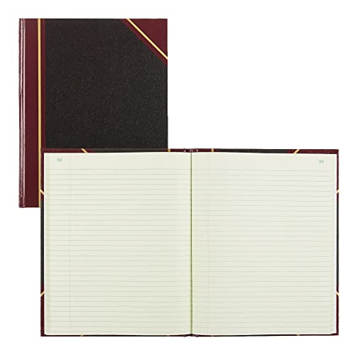 NATIONAL Brand Texhide Series Record Book, 10.375 x 8.375' Black, 150 Pages (56211), Black/Burgundy