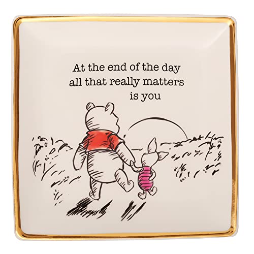 Disney Winnie the Pooh Jewelry Tray - Ceramic Trinket Dish - Pooh and Piglet Ring Dish