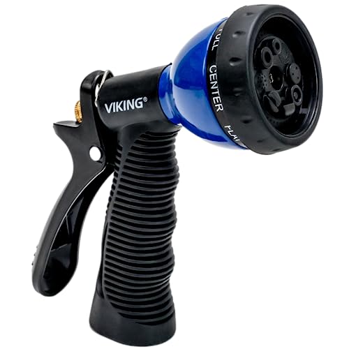 VIKING Hose Nozzle, Garden Hose Nozzle with 8 Spray Patterns, Adjustable Heavy Duty Water Hose for Washing Car, Watering Plants, Washing Pets, and Home Use