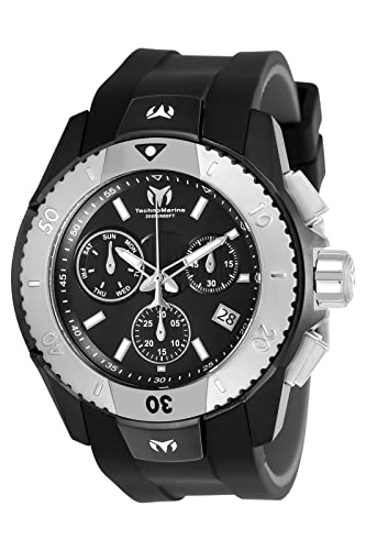 TechnoMarine Men's UF6' Quartz Stainless Steel and Silicone Casual Watch (Model: TM616003) (Black)