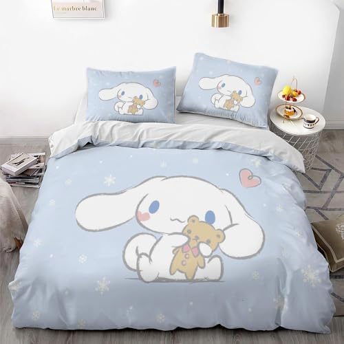 GenTie Cartoon Character Bedding - Soft and Comfortable Duvet Cover Set, 3-Piece Set, with Cute Character Printed Pattern (M10,Twin 68x86in X1 + 20x30in X2)