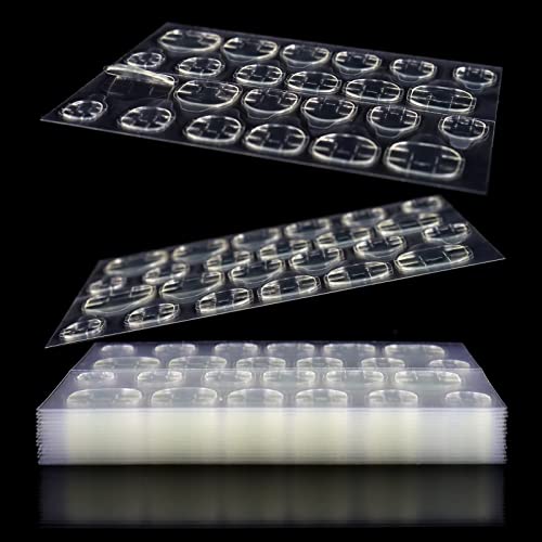 Allstarry 288pcs (12 Sheets) Adhesive Tabs Waterproof Breathable Glue Tabs Double-Sided Nail Jelly Sticker Super Sticky Fake Nail Glue Stickers Transparent Flexible for Manicure