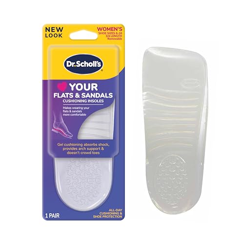 Dr. Scholl's Love Your Flats & Sandals 3/4 Length Insoles, All-Day Comfort, Relieve & Prevent Shoe Discomfort, Absorbs Shock, Arch Support, No-Show Discreet Insert, 1 Pair
