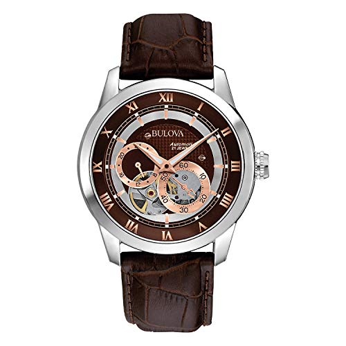 Bulova Men's 42mm Sutton Automatic Watch with 24-Hour Sub Dial, Exhibition Caseback, and Luminous Hands