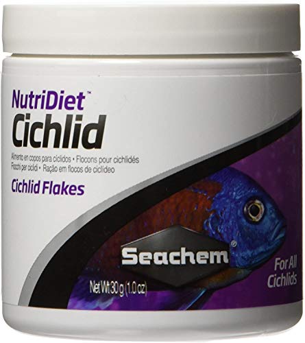 Seachem NutriDiet Cichlid Fish Flakes - Probiotic Formula with GarlicGuard 100g , 3.52 Ounce (Pack of 1)