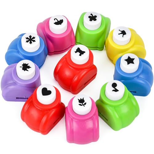 LoveInUSA Punch Craft Set, 10 Pack Hole Punch Shapes Hole Punch Shape Scrapbooking Supplies Shapes Hole Punch Great for Crafting & Fun Projects