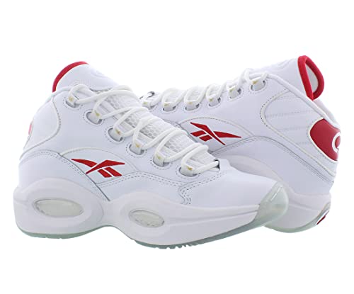 Reebok Question Mid Unisex Shoes Size 10.5, Color: Footwear White/Vector Red