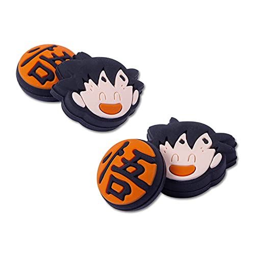 PERFECTSIGHT 4PCS Cute Thumb Grip Caps Compatible with Nintendo Switch/Switch OLED/Switch Lite Console, Soft Silicone Analog Stick Button Cover for Joycon Controller, Joystick Cover (Dragon Ball)