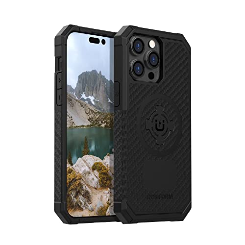 Rokform - iPhone 14 Pro Max Case, Rugged Series, Dual Magnetic, iPhone Cover with RokLock Twist Lock, Protective Apple Gear, Drop Tested Armor (Black)