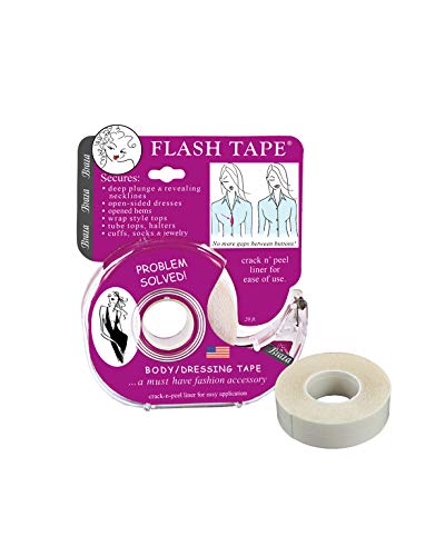 Braza Flash Tape - Double Sided Clothing Tape,Clear,20 ft roll
