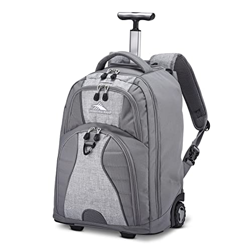 High Sierra Freewheel Wheeled Laptop Backpack, Silver Heather, One Size