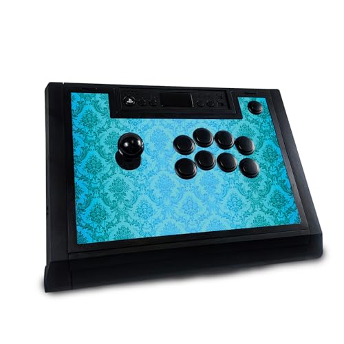 Gaming Skin Compatible with Hori Fighting Stick Alpha (PS5, PS4, PC) - Blue Vintage - Premium 3M Vinyl Protective Wrap Decal Cover - Easy to Apply | Crafted in The USA by MightySkins