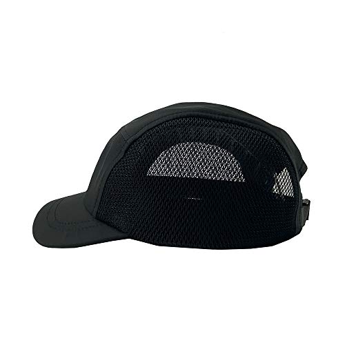 CLAPE Mesh Trucker Baseball Cap 5 Panel Short Brim Dad Hat Black Cooling Breathable Sun Hat Cap