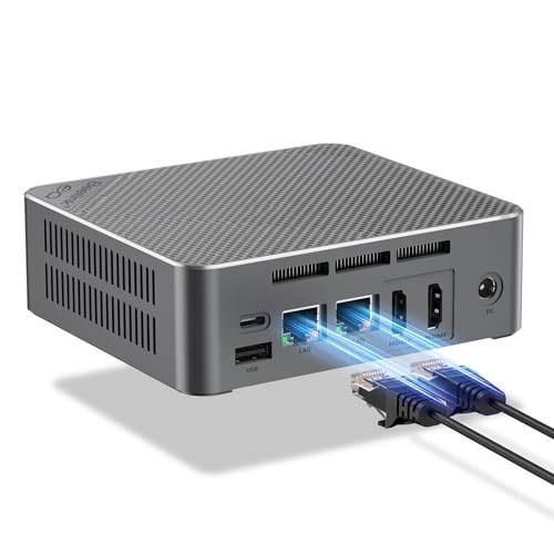 Beelink Mini PC, EQ12 16GB DDR5 500GB SSD, Intel Alder Lake-N100 (up to 3.4GHz), 2.5G Dual LAN Mini Computer Supports WiFi6, BT5.2, USB3.2, 4K@60Hz Triple Display, Home-Server/Network Firewall