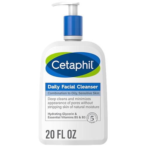 Cetaphil Face Wash, Daily Facial Cleanser for Sensitive, Combination to Oily Skin, Mother's Day Gifts, NEW 20 oz, Gentle Foaming, Soap Free, Hypoallergenic