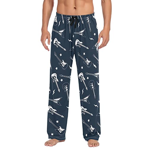 Carlonge Guitars Mens Pajama Pants Men's Sleepwear Lounge Pants Pajama Bottoms Pj Pants with Drawstring & Pockets