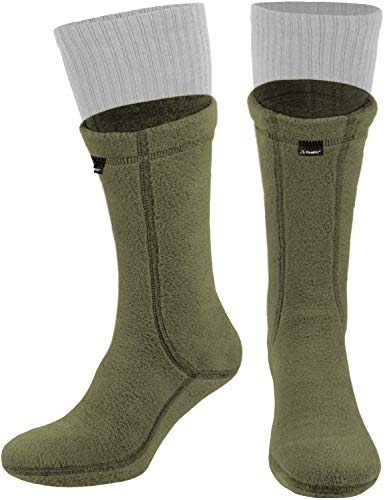 281Z Military Warm 8 inch Boot Liner Socks - Outdoor Tactical Hiking Sport - Polartec Fleece Winter Socks (Medium, Olive Green)
