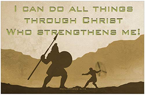 David and Goliath Inspirational Christian Poster-K5