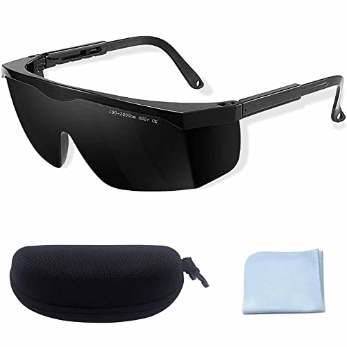 IPL190nm to 2000nm Laser Safety Glasses , UV Blocking Laser Glasses Eye Protection Protective Goggles Eyewear for Hair Removal Treatment and Laser Cosmetology Operator Eye Protection Adjustable Temple
