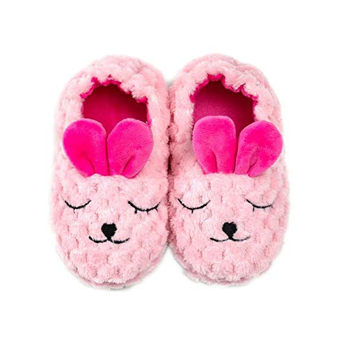 Enteer Toddler Girls' Premium Soft Plush Bunny Slippers US 5-6