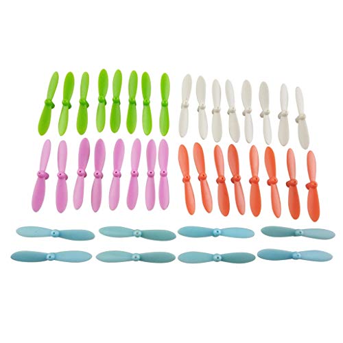 GRASKY 40 Pcs Propeller Set Airscrew Replacement/Fit for Cheerson CX 10 Drone Accessory Back-up Replace Part Multicolor