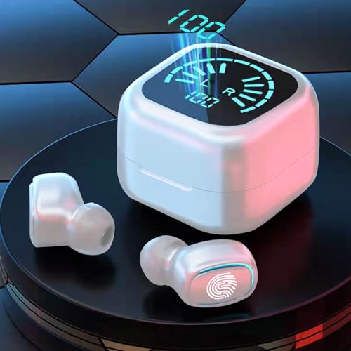 Wireless Earbuds Bluetooth 5.2 Headphones with LED Power Display Charging Case Stereo Eardphones in Ear Built in Mic Headset Premium Sound with Deep Bass Online Shopping Warehouse Clearance Day Prime